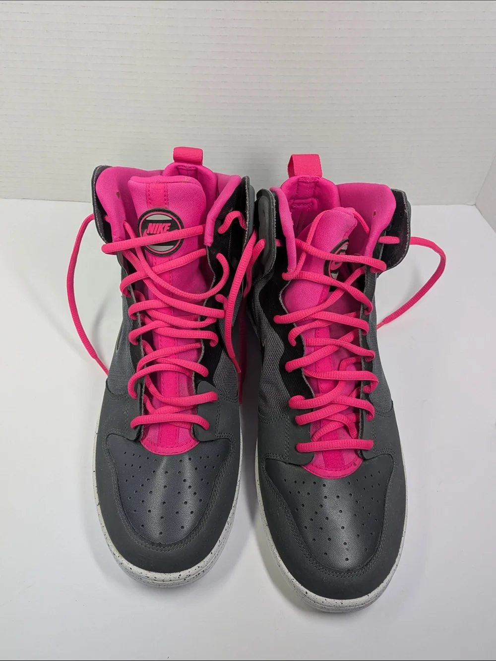 Nike Men's Gray and Pink High-Top Sneakers